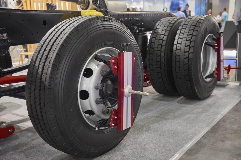 A Close Up Of A Truck's Tires On Display — Geisler Truck & Trailer Wheel Alignments In Pleystowe, QLD