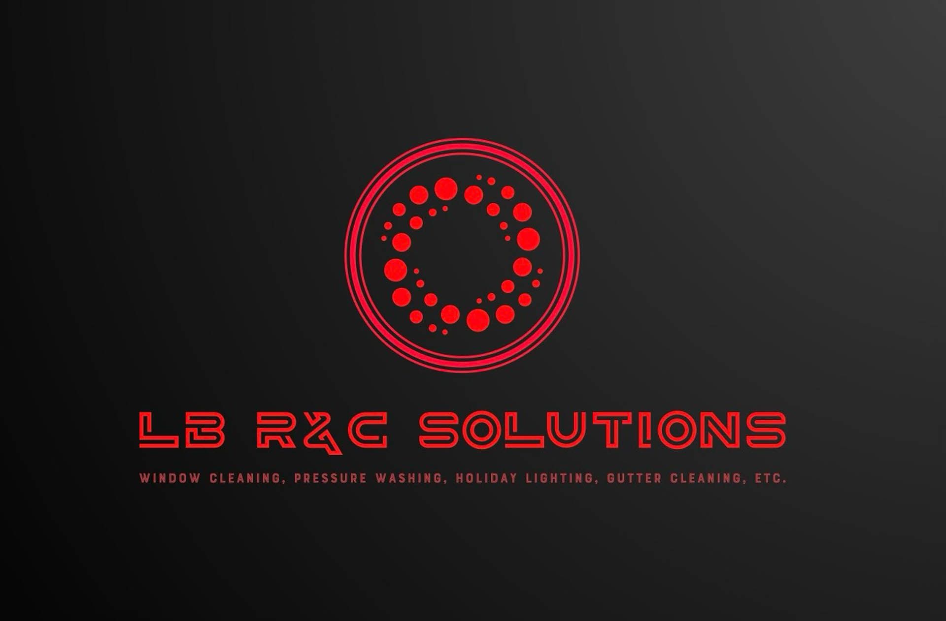 Red LB R&C Solutions logo on a dark background with a circular dot emblem