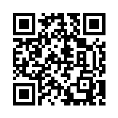 QR code: Square grid of black and white pixels.