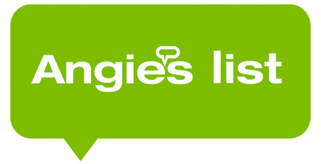 a green speech bubble with the words `` angie 's list '' written on it .
