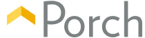 a porch logo with a yellow arrow on a white background a porch logo with a yellow arrow on a white background