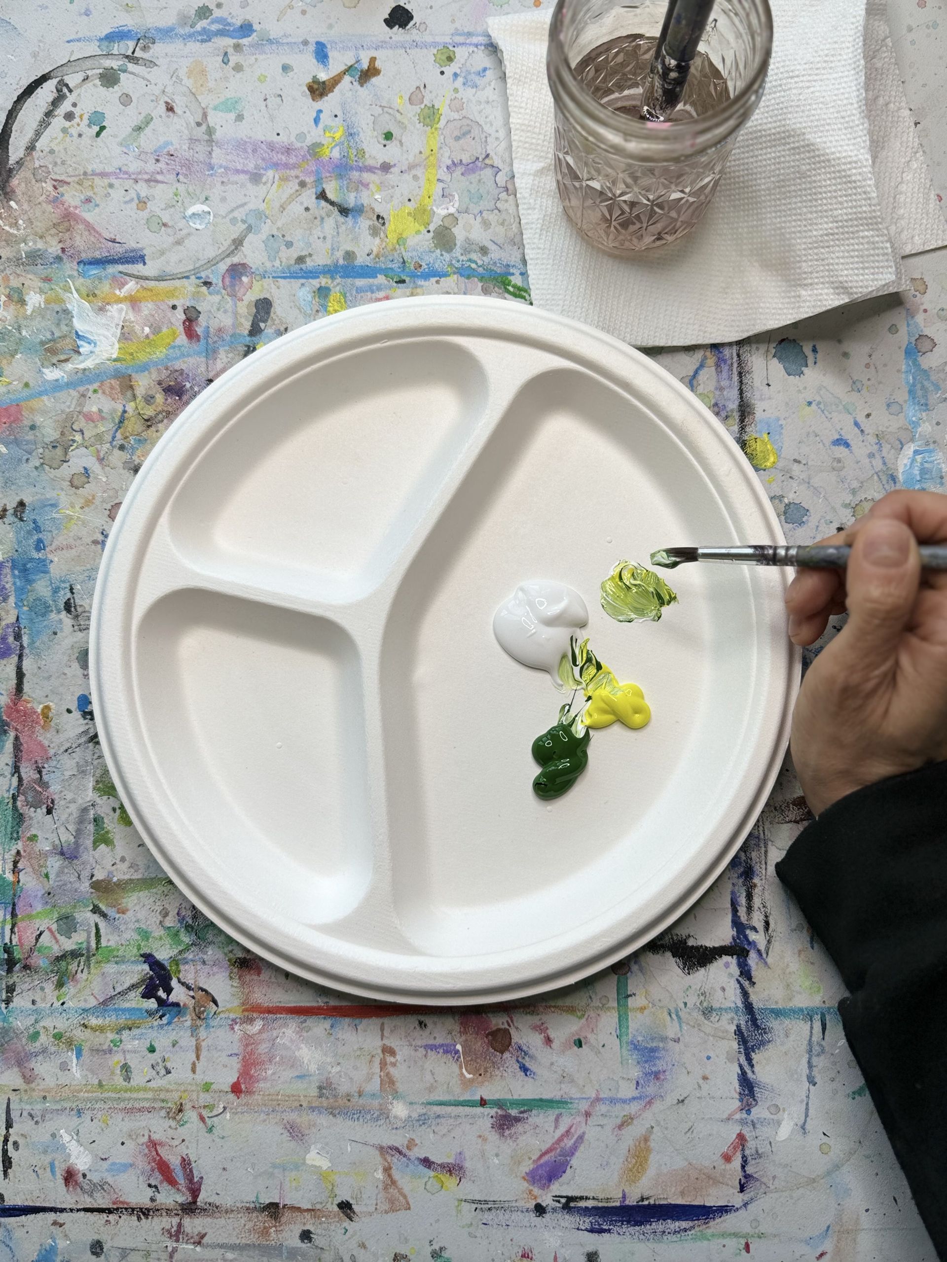 mixing plate and paint