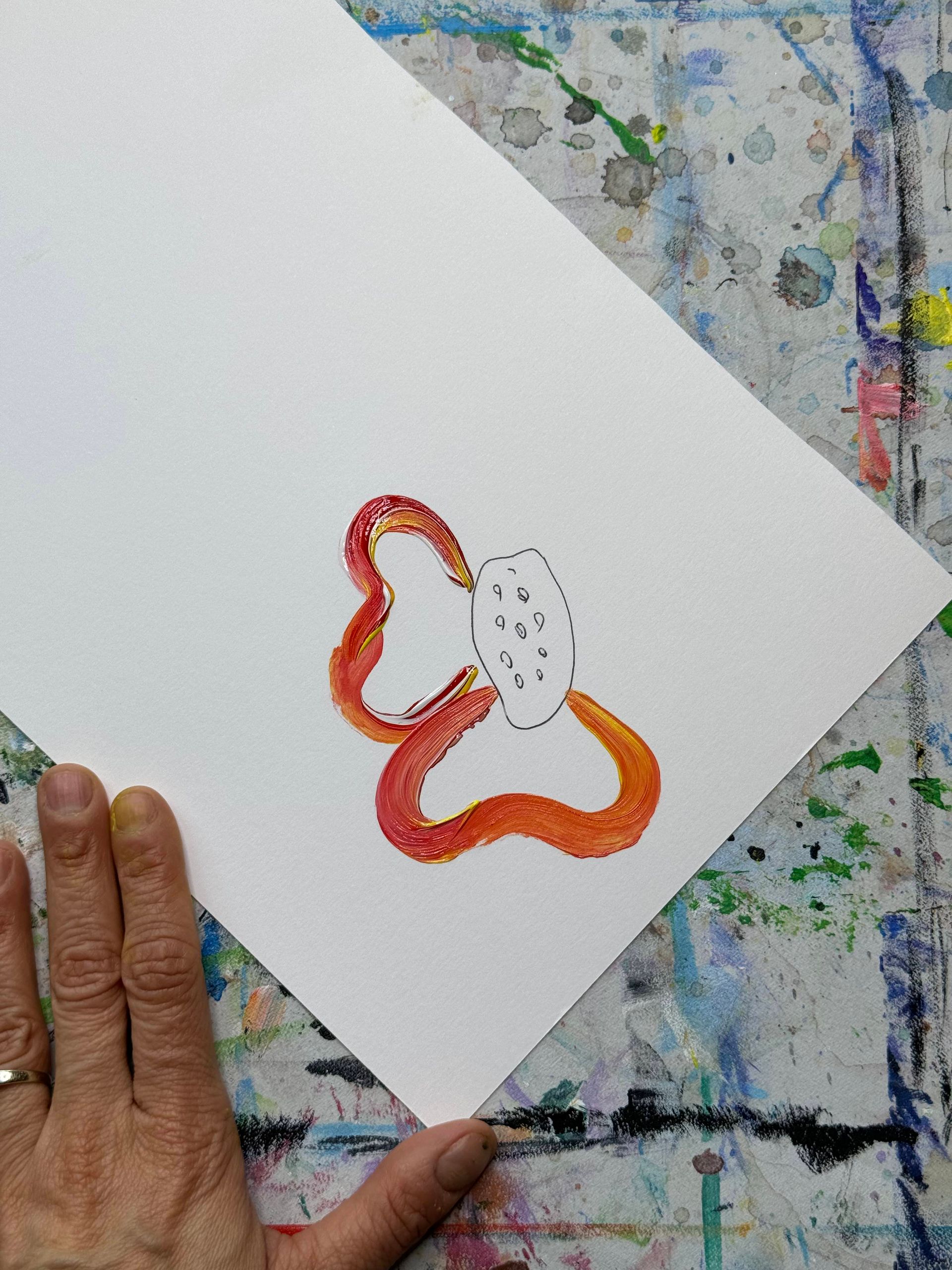 steps on painting a flower petal