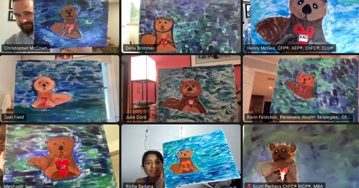 Mahsa Ghavamian painting with AAC online team