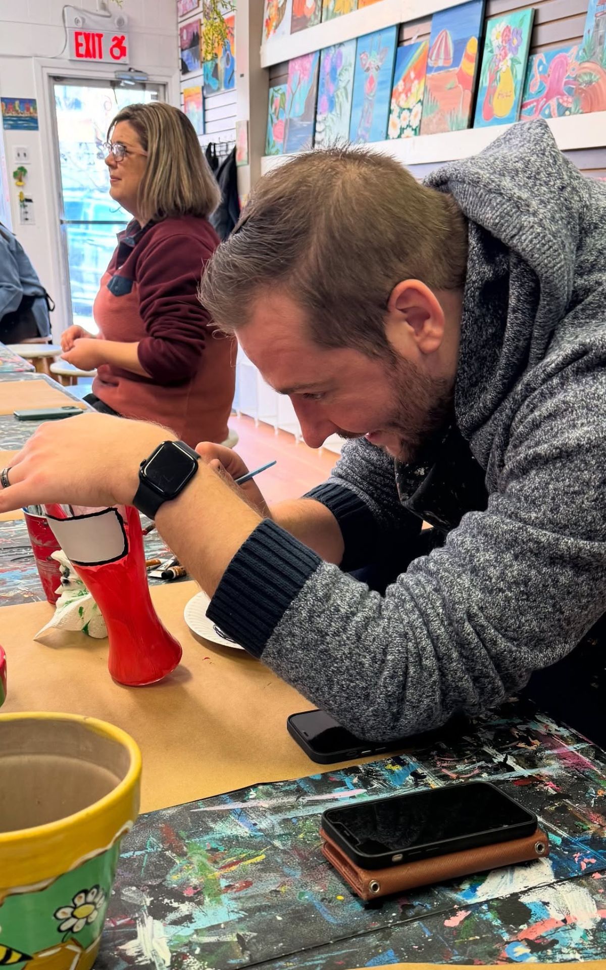 Group painting at Canvas n Cup