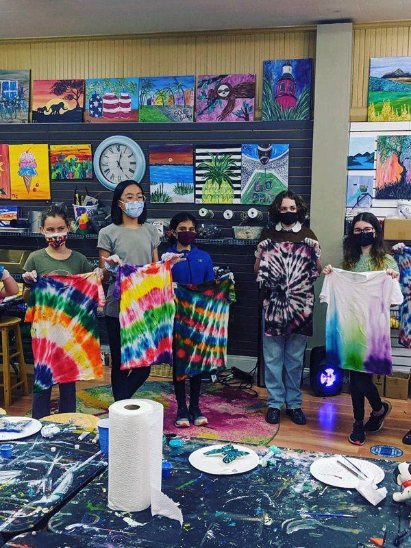 kids tie dye paint party