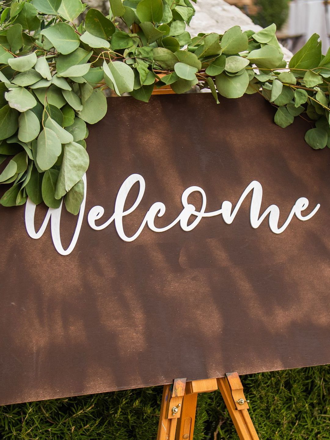 Painted wood sign