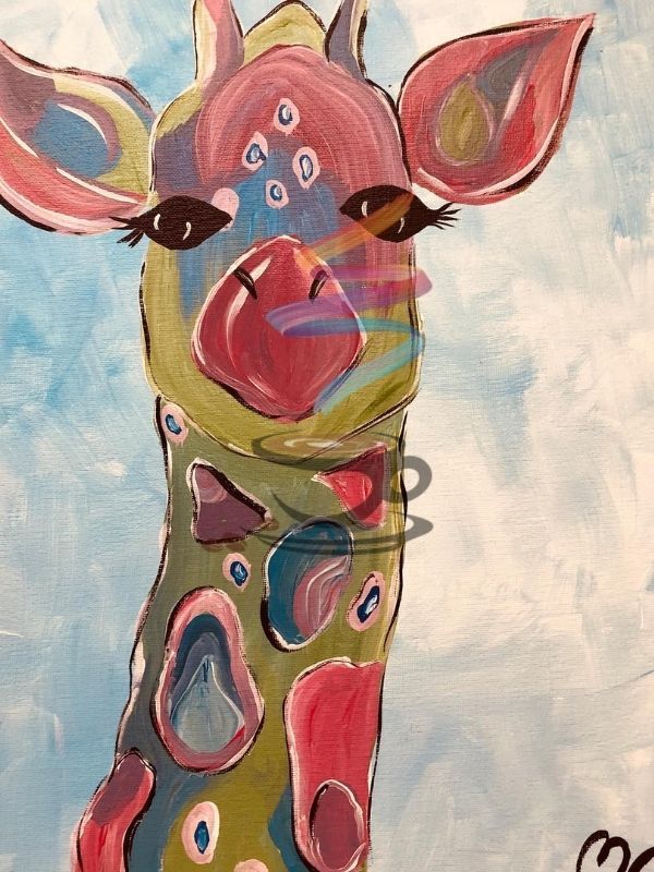 Giraffe acrylic painting