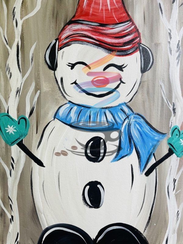 Hug the snowman painting