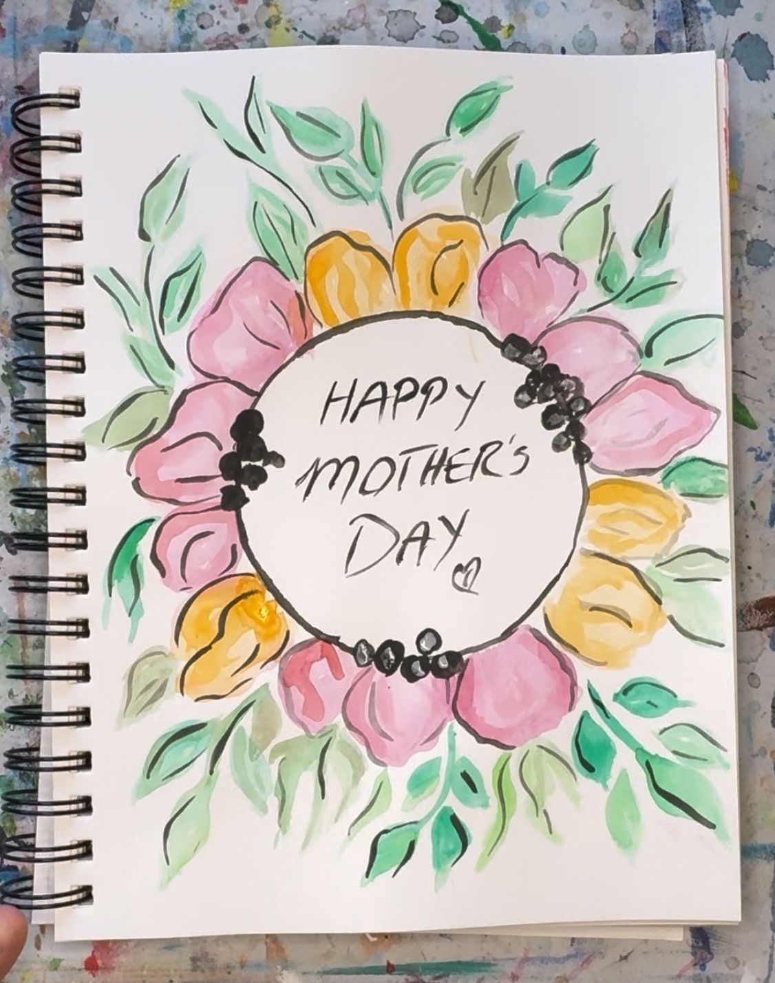 finished watercolor card