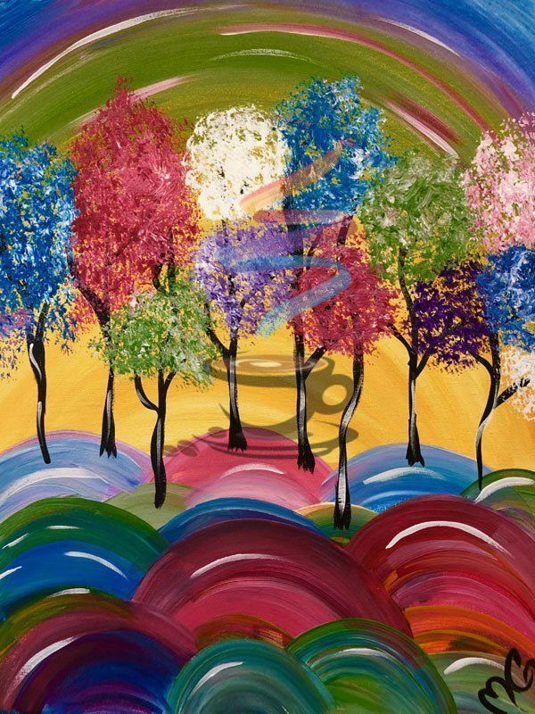 Mystical Forest acrylic painting