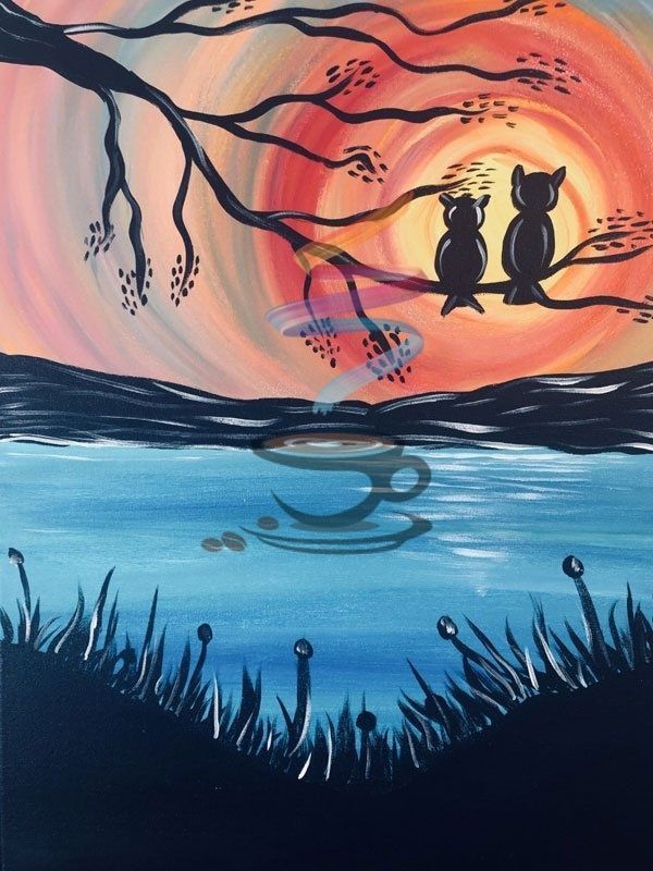 Owls over the lake