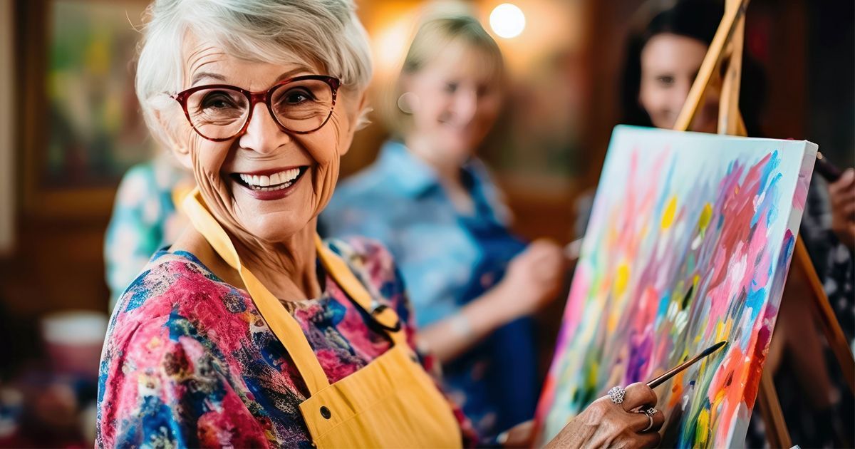 women painting at home