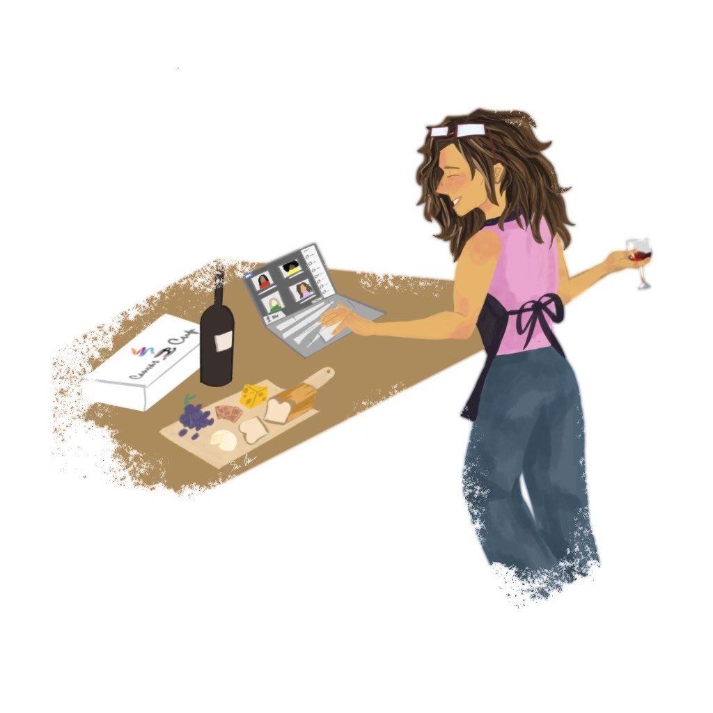 lady and a paint kit
