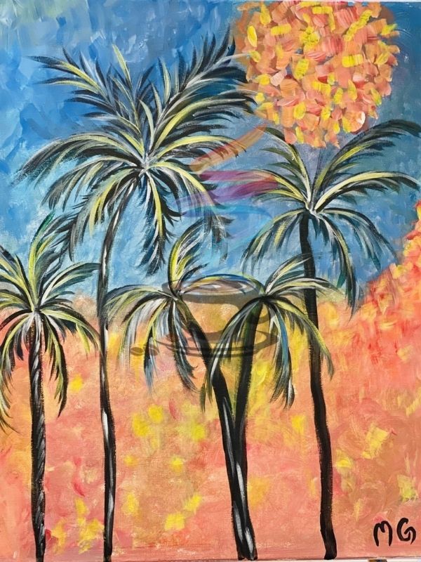 Palm trees in the summer