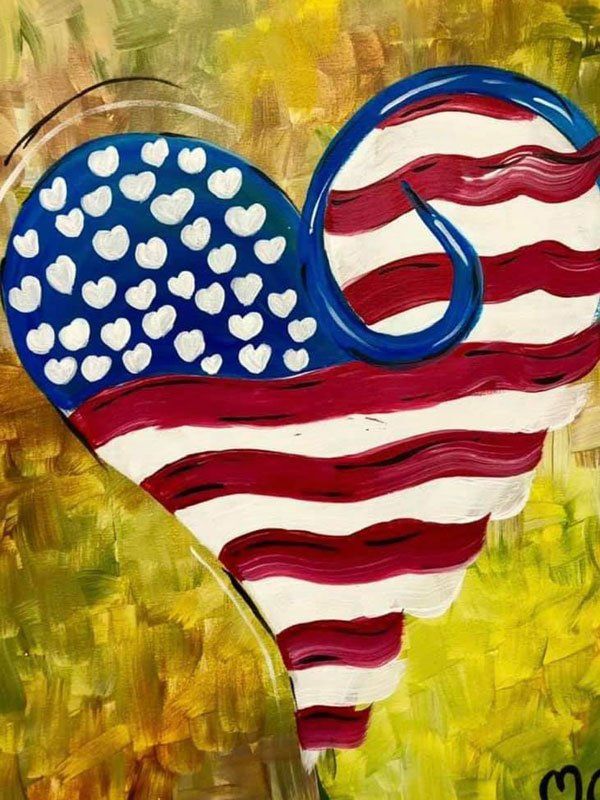 patriotic heart painting 
