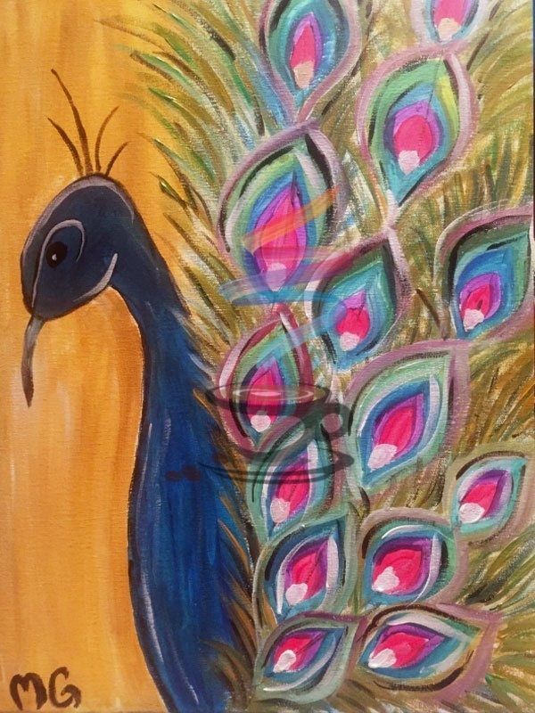 Peacock Throne acrylic painting