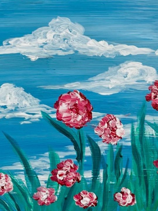 painted flower field