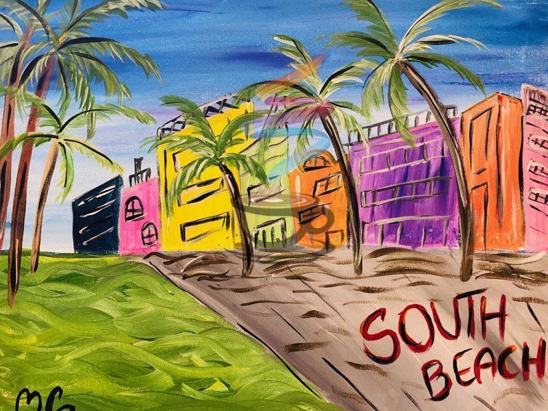 South Beach acrylic painting