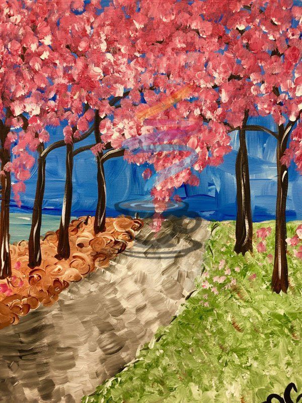 Spring by the Charles acrylic painting