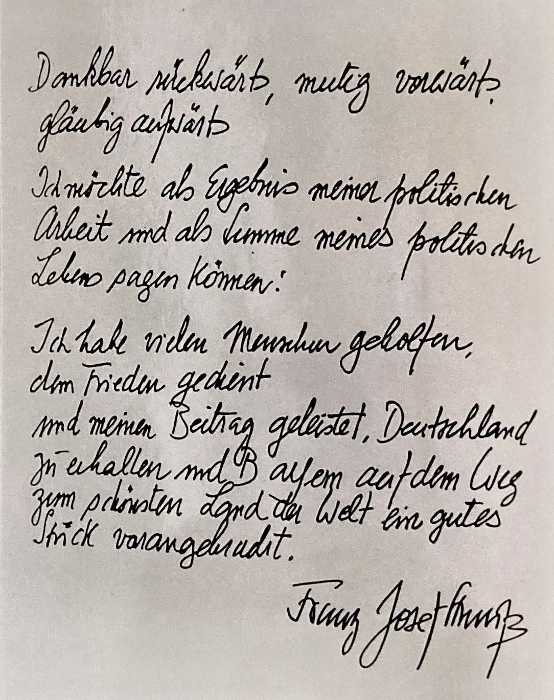Ein handgeschriebener Brief von Franz Joseph Ernst