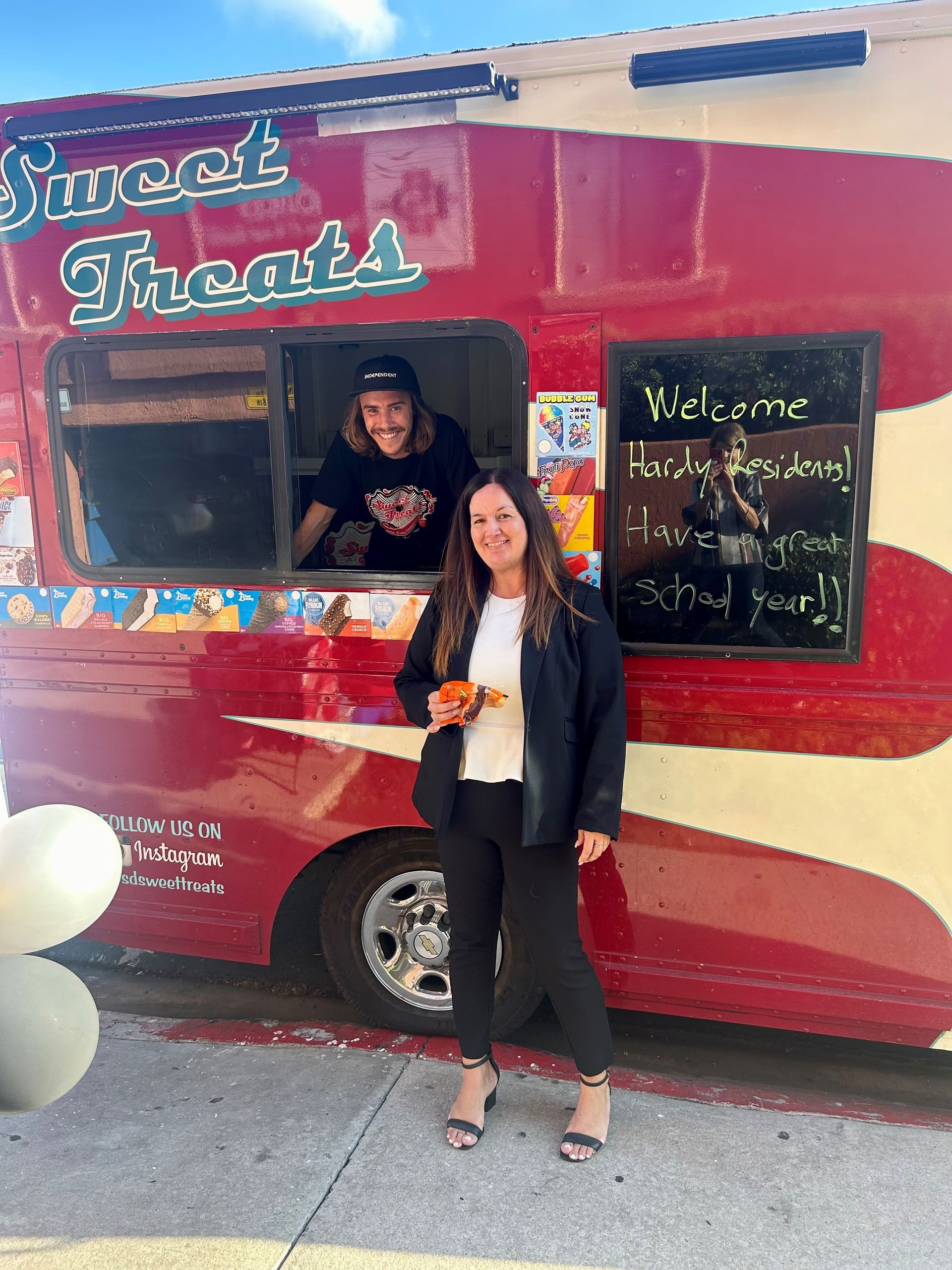 Ice cream social community event for Hardy Avenue Apartments residents near SDSU