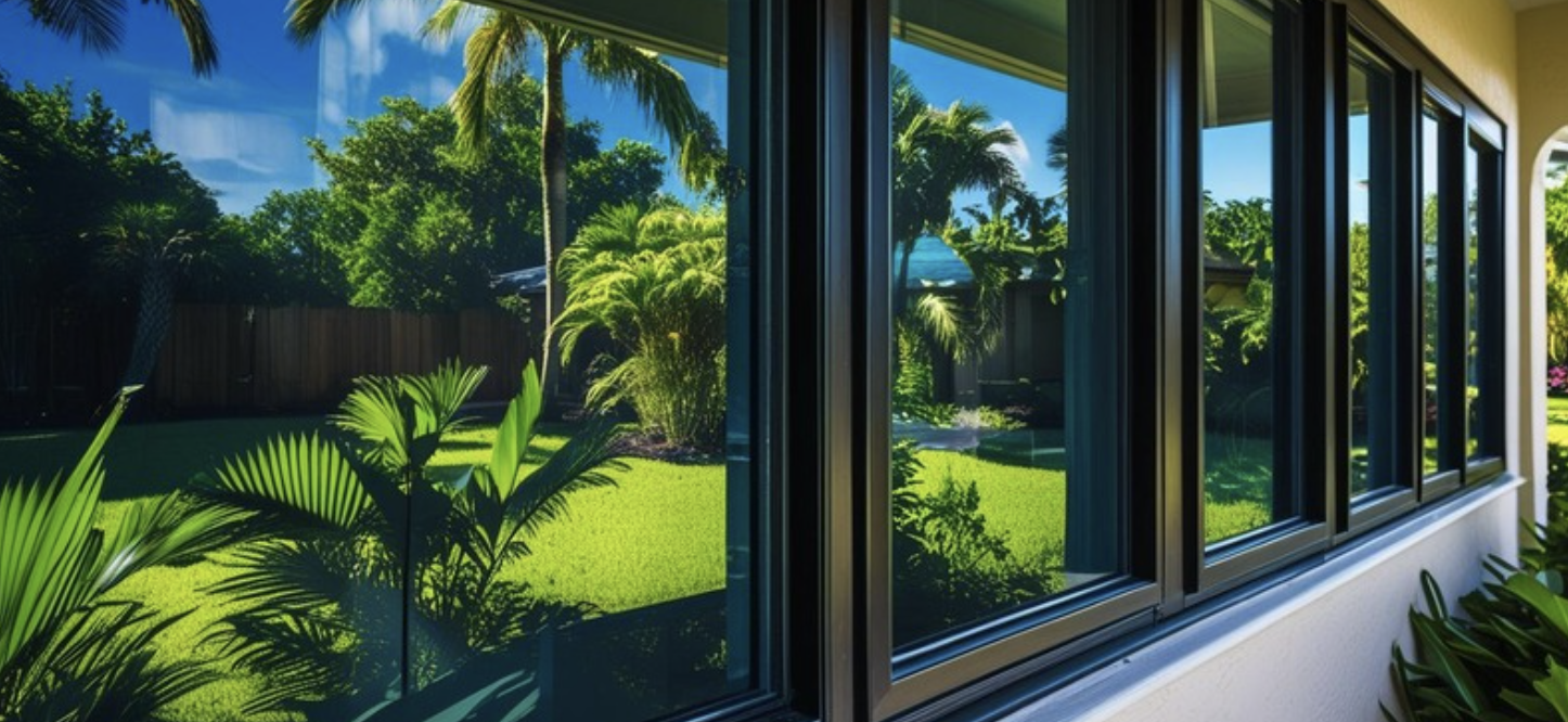different North American Tint film types on a single window pane - energy saving glass film