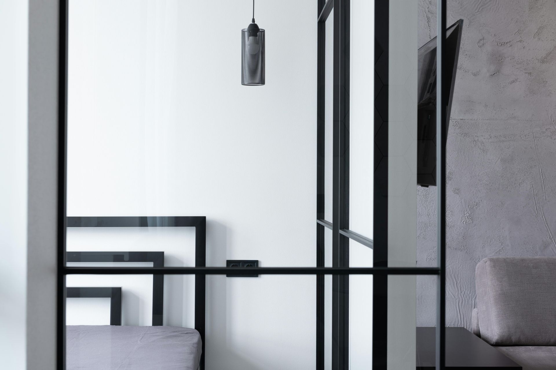Neat glass partition in a home with an etched decorative film. - window films for privacy Neat glass partition in a home with an etched decorative film. - window films for privacy