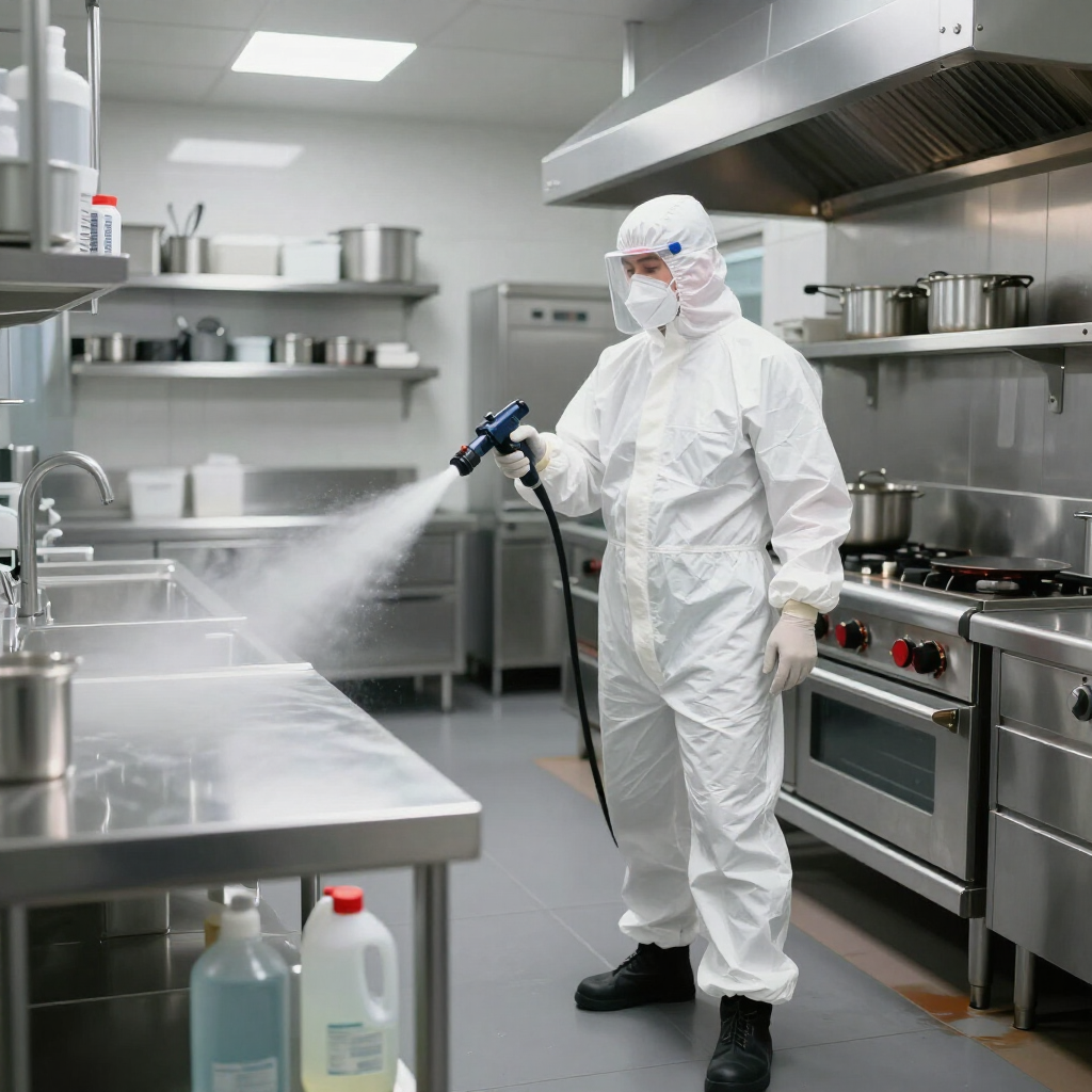 sanitización profesional de cocina comercial