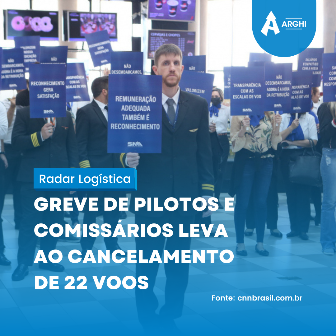 Greve de pilotos e comissários leva ao cancelamento de 22 voos