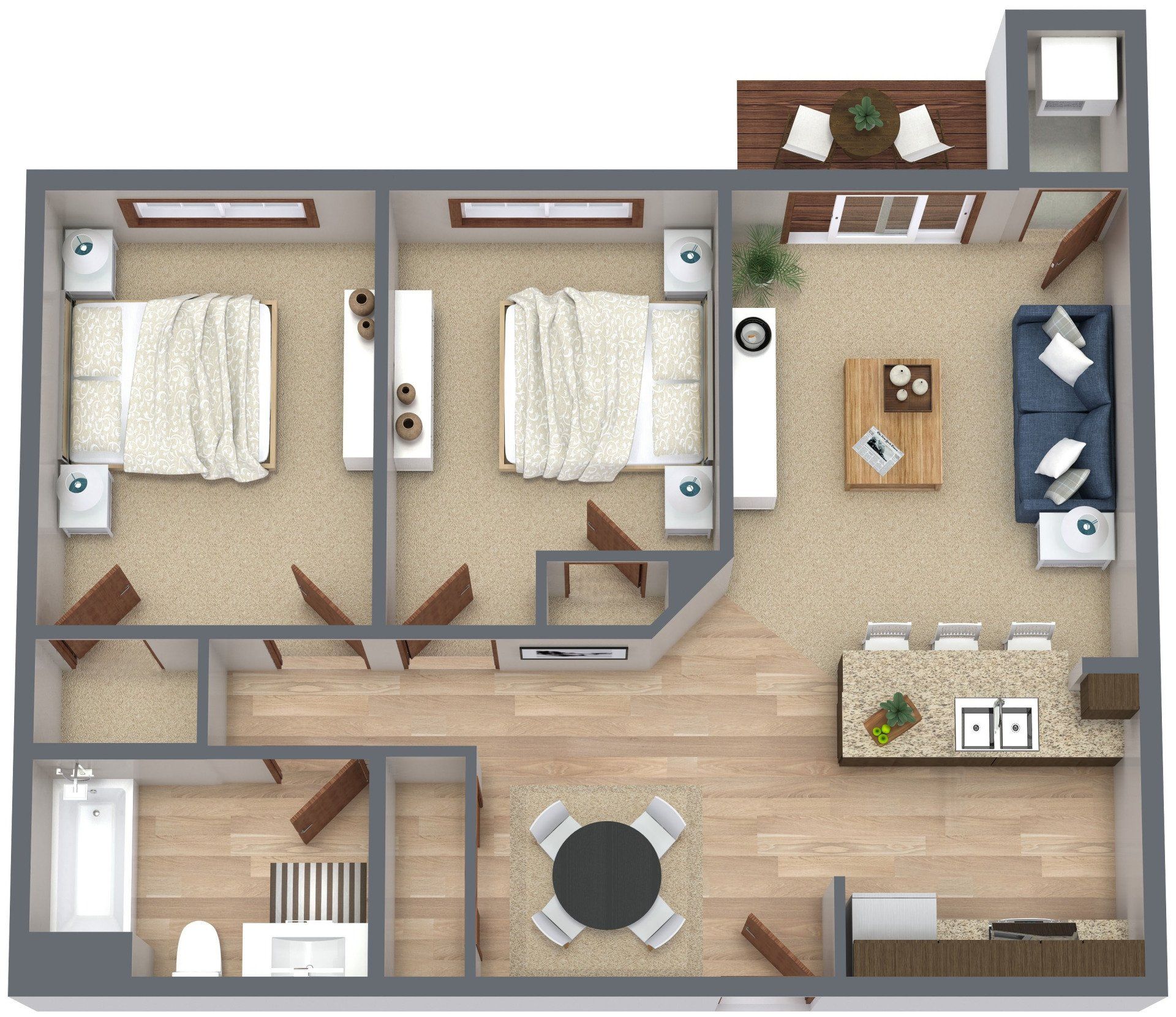 2 Bed 1 Bath