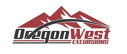 DragonWest Excursions logo with red mountains and black-and-red text on a white background