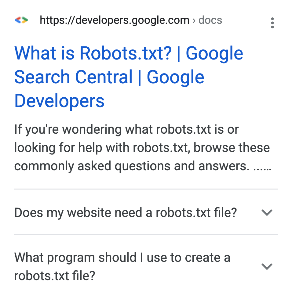 Beispiel der FAQ strukturierten Daten in den Suchergebnissen und SERP Snippets