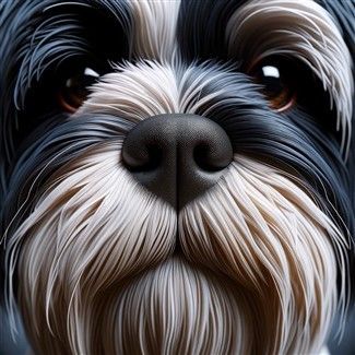 Close up of Shih Tzu's nose, illustrated