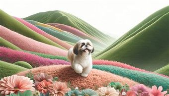 Healthy Shih Tzu Walking Up Hill