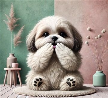 Shih Tzu Covering Mouth from Bad Breath