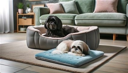 Shih Tzu Dogs on Beds Image
