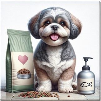 Shih Tzu with Healthy Food