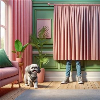 Shih Tzu playing Hide and Seek indoor game