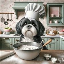 Shih Tzu Home Cooking image, illustrated