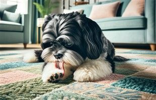 Shih Tzu Licking Paw