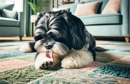 Shih Tzu Licking Paw