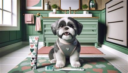 Shih Tzu Toothbrush Toothpaste Image