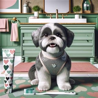 Shih Tzu Toothbrush Toothpaste Image