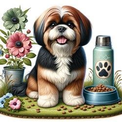 Shih Tzu Travel Bowls Example Image