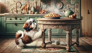 Shih Tzu begging for food