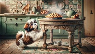 Shih Tzu begging for food