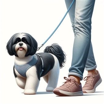 Walking Shih Tzu dog