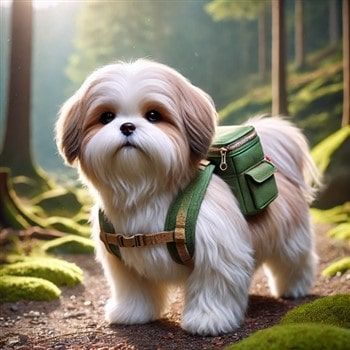 Shih Tzu with Backpack
