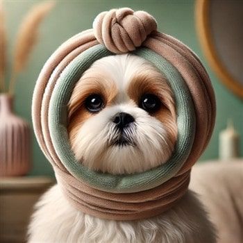 Shih Tzu with Calming Hood Cute
